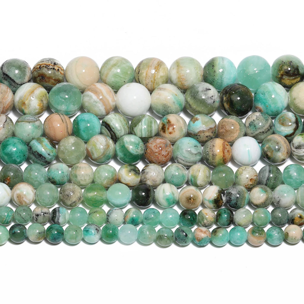 Stone Beads Jade-Style Round Green Calcite Spacer Gift Bracelets Craft Beads