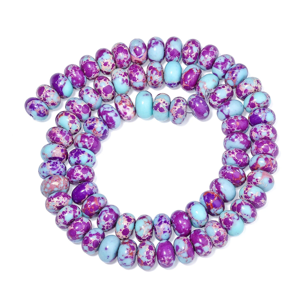 Stone Beads Purple Flower Jasper-Style Abacus for DIY Jewelry Making Craft Beads
