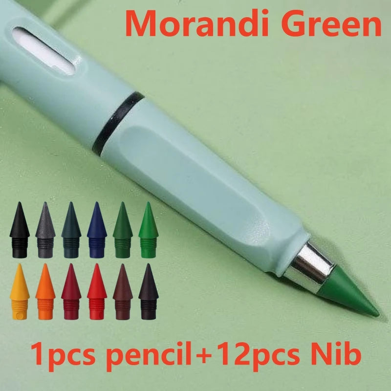 Inkless Eternal Pencil — Metallic Nib, 12 Colors, Writes 500,000 Words