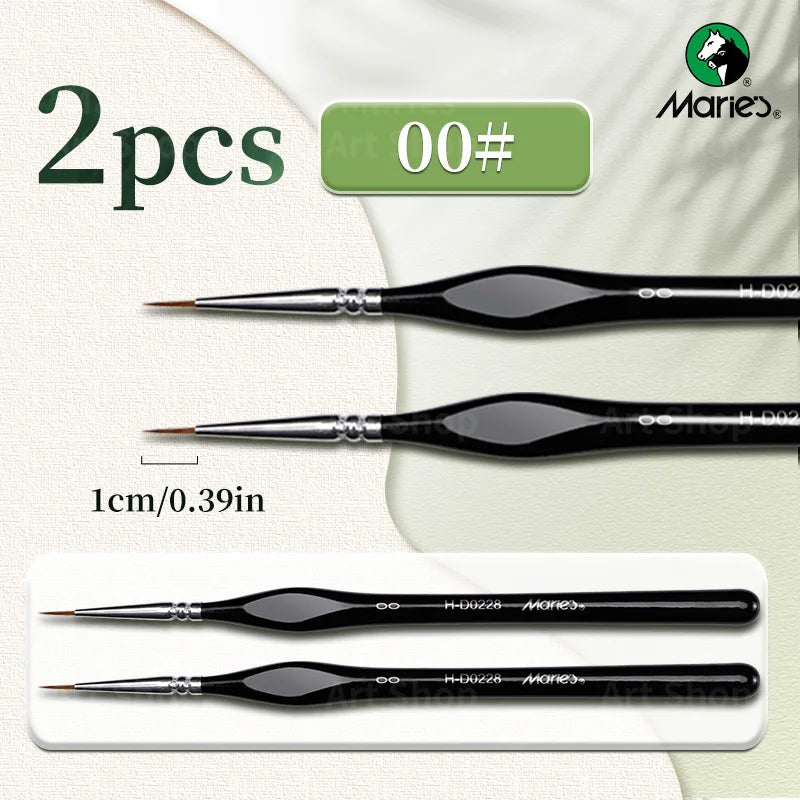 Micro Detail Paint Brush, Marie's — 11 Sizes, 00000 to 7, Nylon Hair
