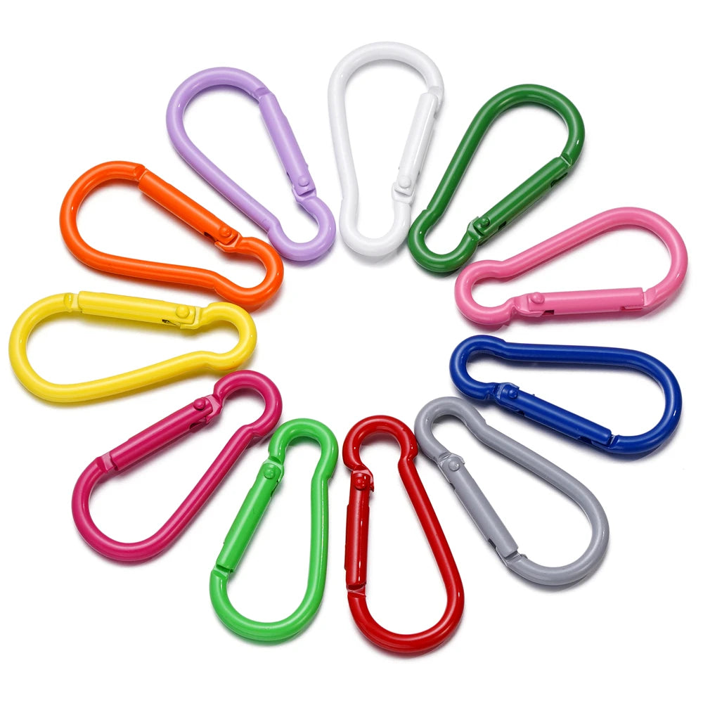 Keyrings . Long Spring Keyring Openable Carabiner Clips Hooks DIY Jewelry Making