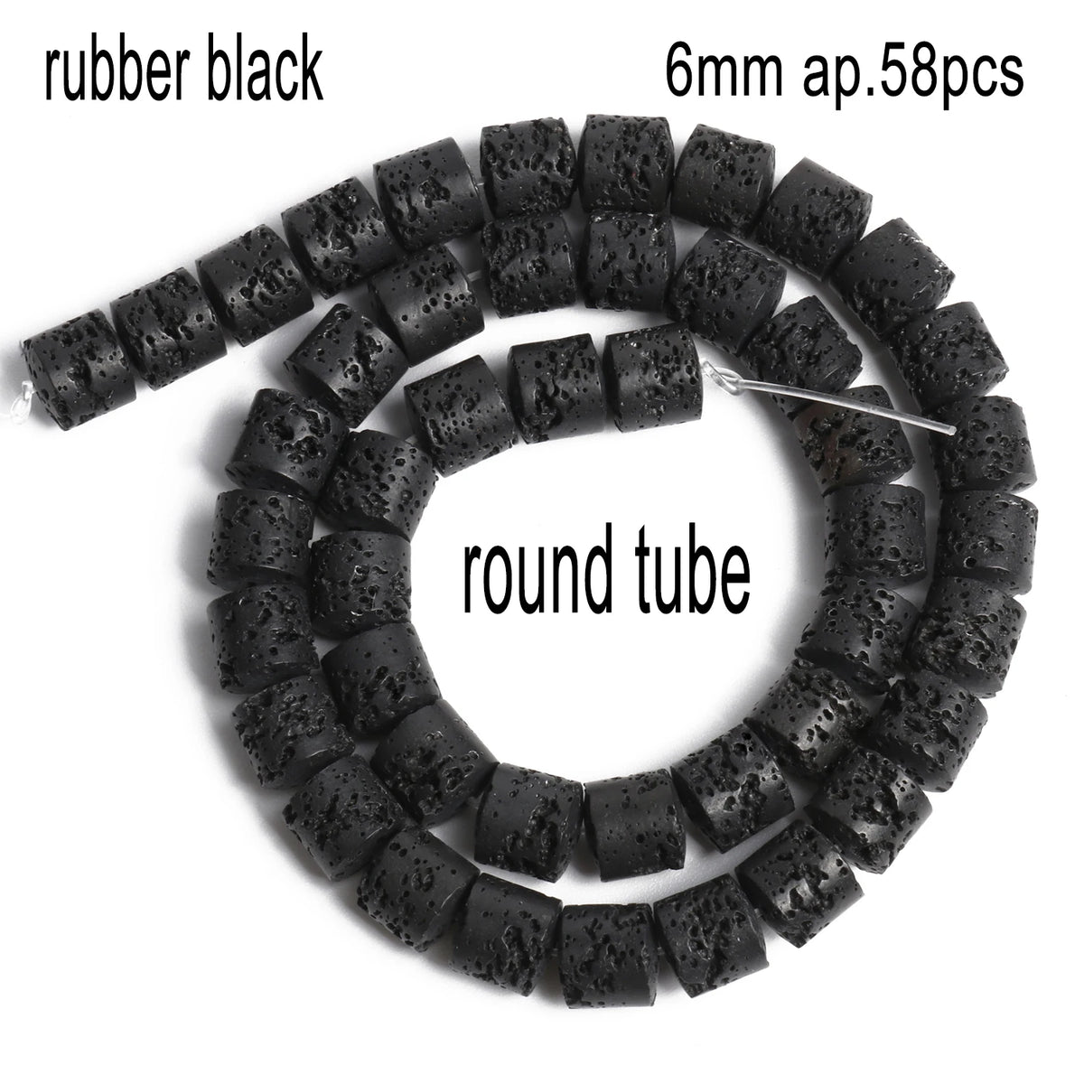 Stone Beads Black Volcanic Lava Spacer Waist Bracelets Necklace Craft Beads