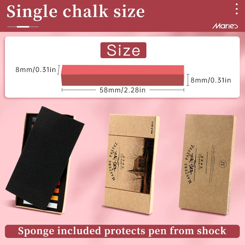 Marie's Soft Chalk Pastels — 12, 24, 36 or 48 Colors for Artists