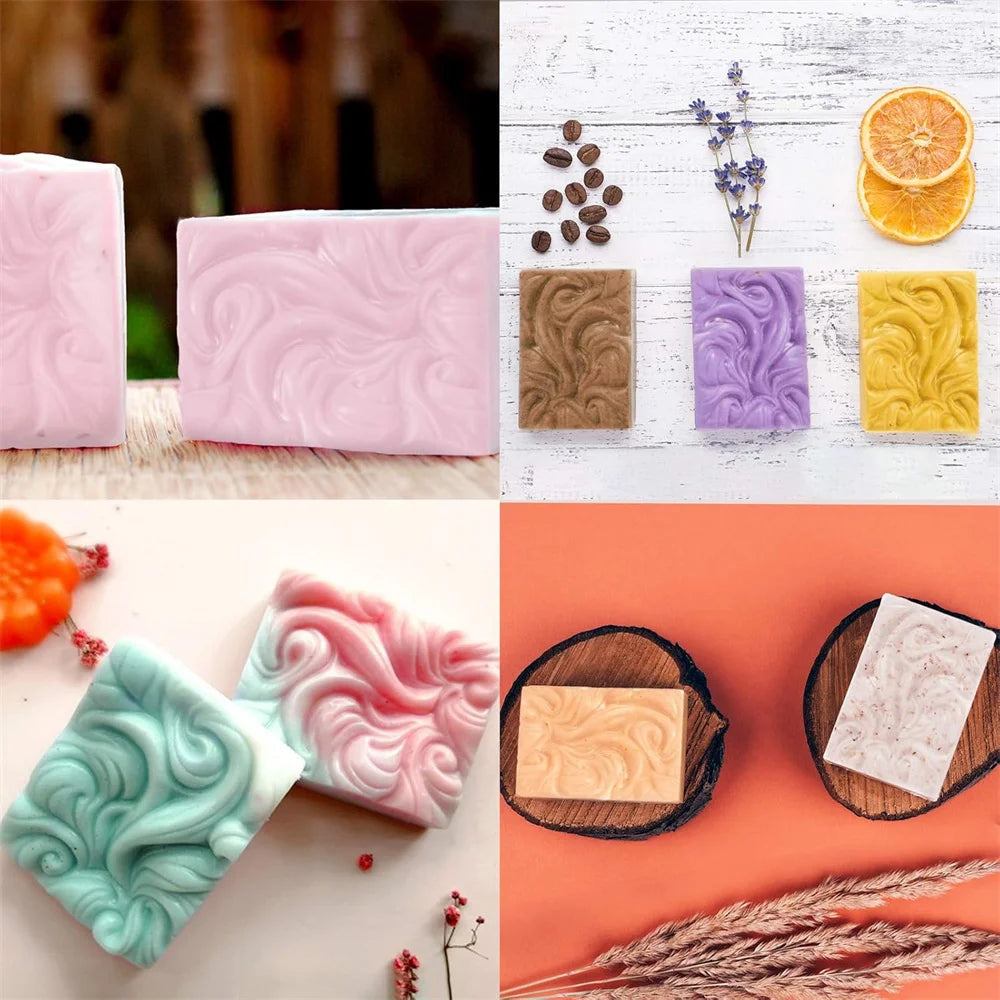 4 Cavity Wave Flower Silicone Soap Mold DIY Ocean Wave Aromatherapy Plaster Soap Mold Handmade Cloud Cold Process Soap Molds