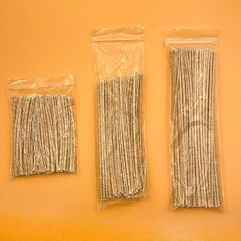 100pcs Waxed Cotton Candle Wicks Without Stand Original Smokeless Candle Wicks Soy Oil Wax Core Woven DIY Candles Making Supplie
