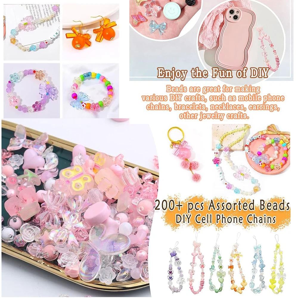 Acrylic Beads Assorted Flower Butterfly Heart Shapes for DIY Jewelry Making