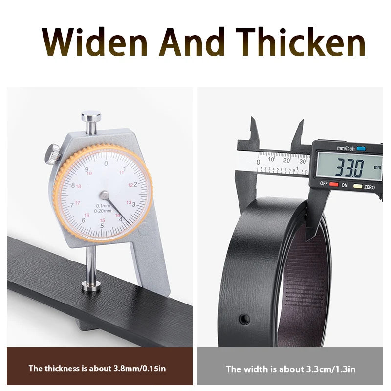 Men's Ratchet Belt Genuine Leather Automatic Buckle for Jeans, Dress, Golf