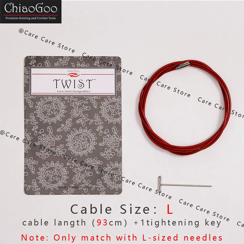 Knitting Needle Cable, ChiaoGoo TWIST Red for Interchangeable Needle Tips