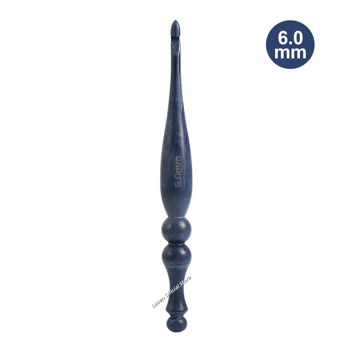 Crochet Hook, Blue Vintage-Style Wooden Handle for Handmade Yarn Crafts