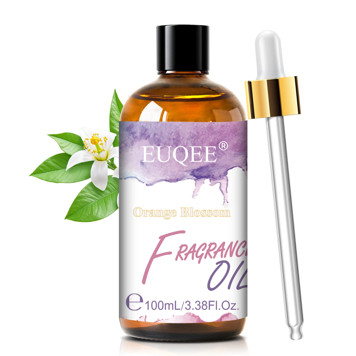 EUQEE Premium Fragrance Oil 100ml UV Glass Gold Dropper Candle Soap Bath Bomb 18 Scents