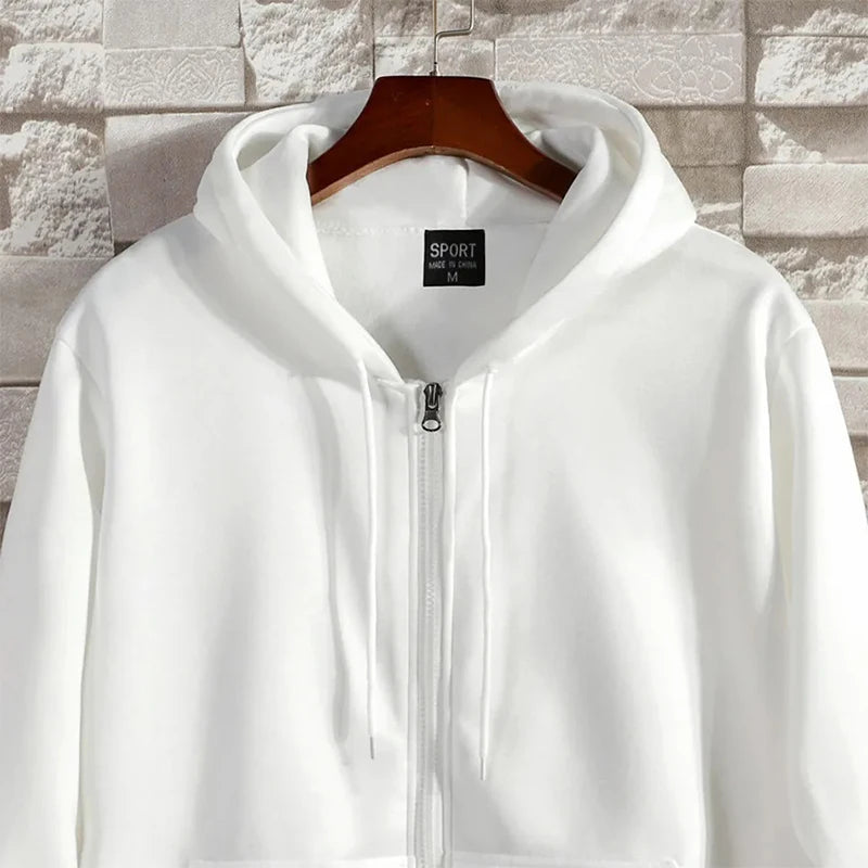 Hoodie Men's Zip Up Hooded Sweatshirt Long Sleeve Loose Fit Casual 3 Colors
