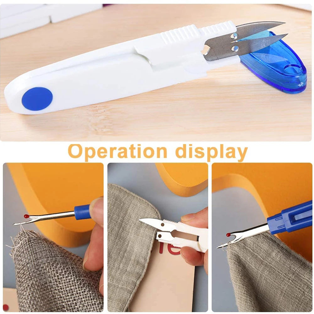 Seam Ripper Kit with Thread Cutter Scissors for Sewing & Stitch Removal