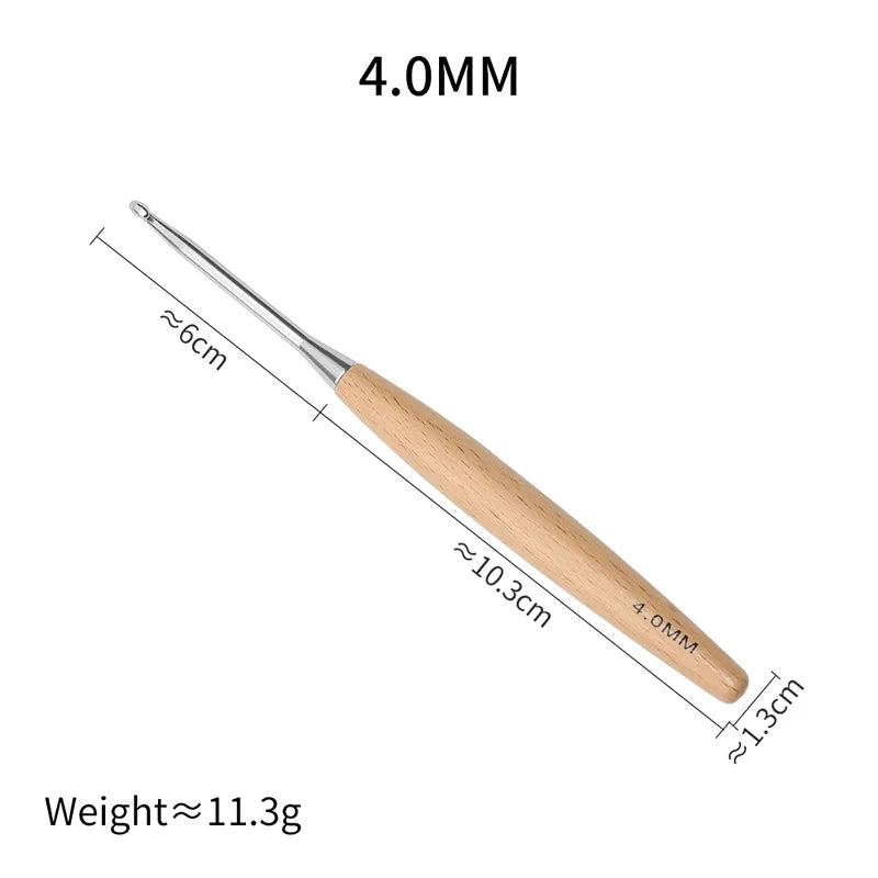 Crochet Hook, Wooden Handle for Handmade Sweaters & Needlecraft Projects