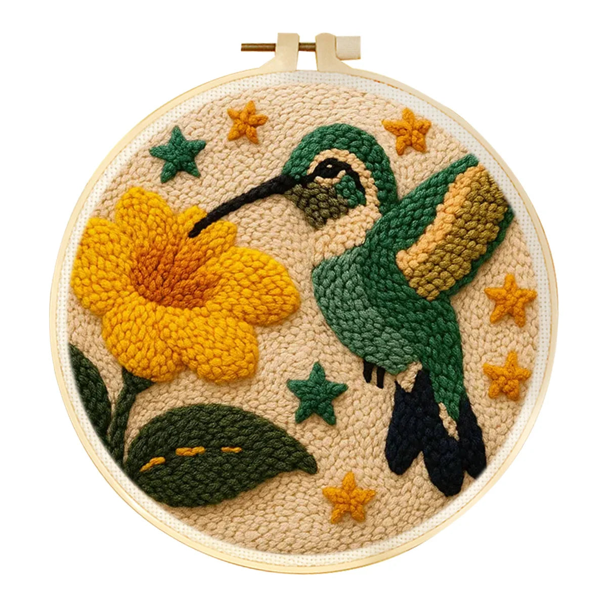 Punch Needle Kit, Hummingbird Love Design for Handmade Wall Decor & Gifts