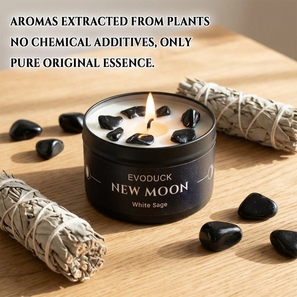 1pc EVODUCK New Moon Scented Candles 3oz Law of Attraction Manifestation Energy Boosting White Sage Christmas Scented Candle