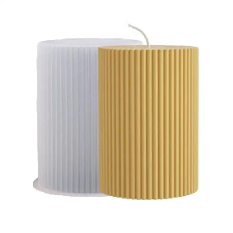 Striped Cylindrical Candle Silicone Mold Handmade Scented Candle Making Wax Mould DIY Crystal Epoxy Resin Craft Molds Home Decor