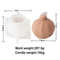 Zigzag ornament-ball mold and pink example candle diagram with separate mold and casting measurements