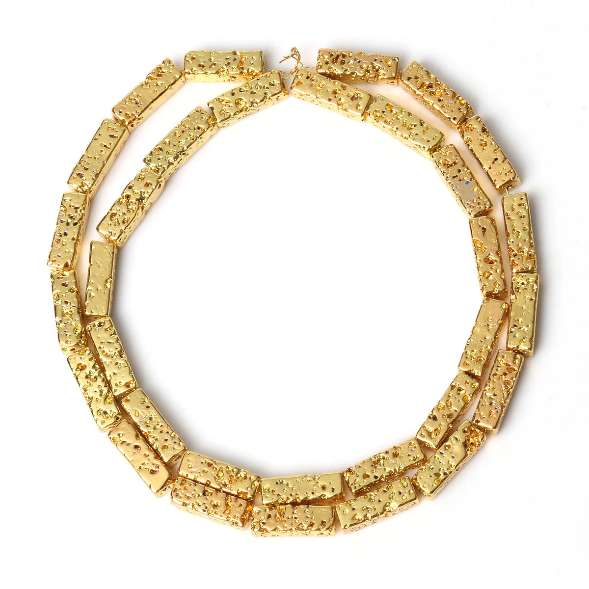 Stone Beads Gold-Tone Lava-Style Round Disc Shapes for DIY Jewelry Making