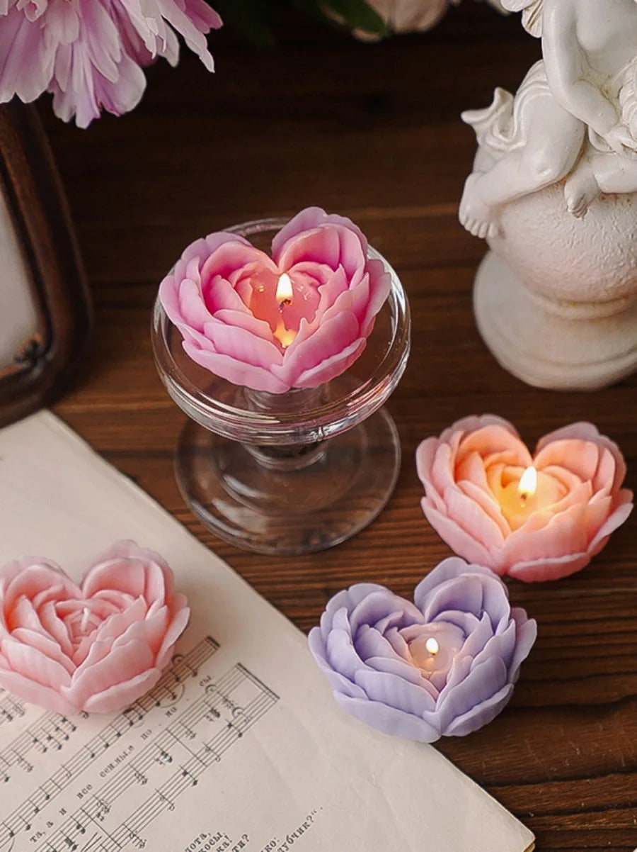 1pc Rose Shaped Scented Candles,Wedding Favors Gift Basket, Bridal Shower Decor,Wedding Decor,Valentine's Day Romantic Decoratio