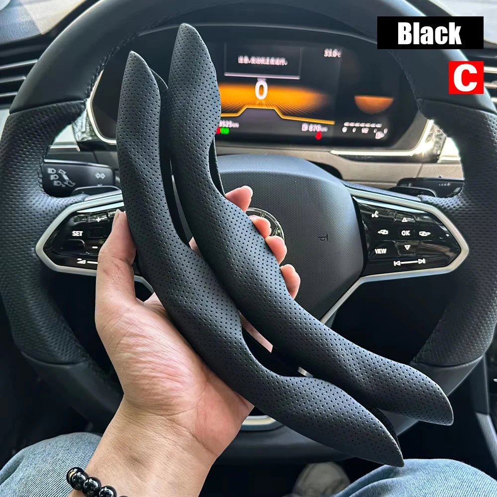 2 PCS Universal Round Car Steering Wheel Cover Anti-Slip Comfort