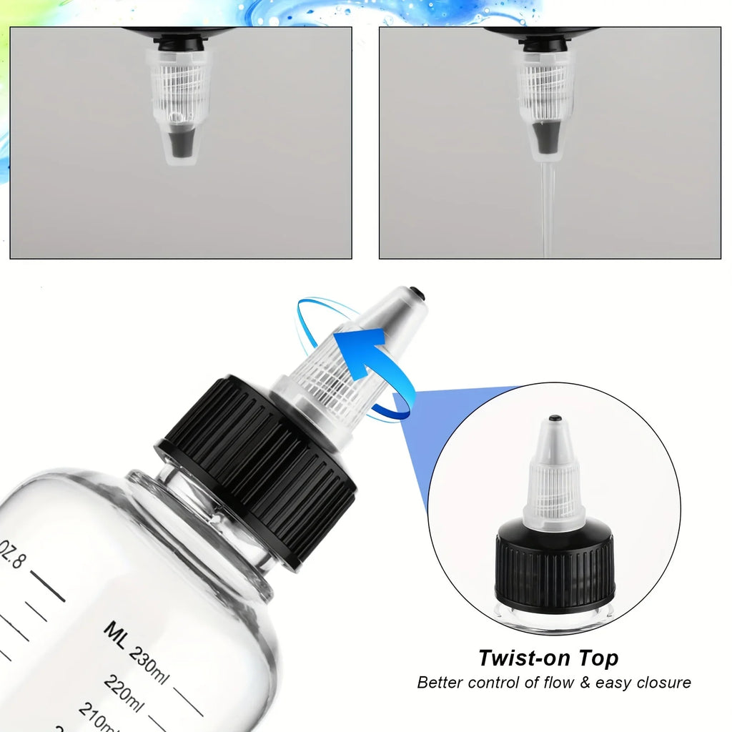 Squeeze Bottles Empty Graduated Applicators for Salon and Crafts 2 Pack