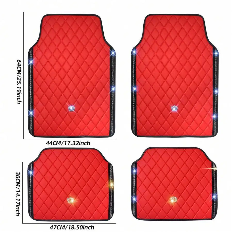 Car Floor Mats Polyurethane Anti Slip Red Automative Floor Mats