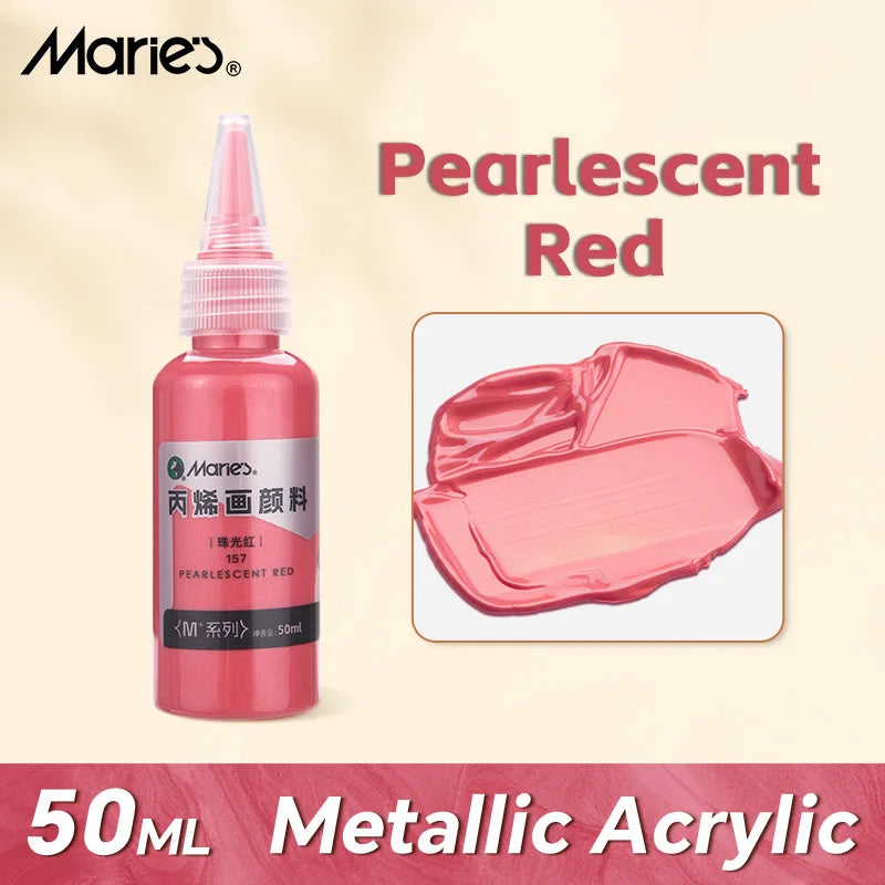 Marie's Metallic Acrylic Paint 50ml — Pearlescent & Shiny Pigments