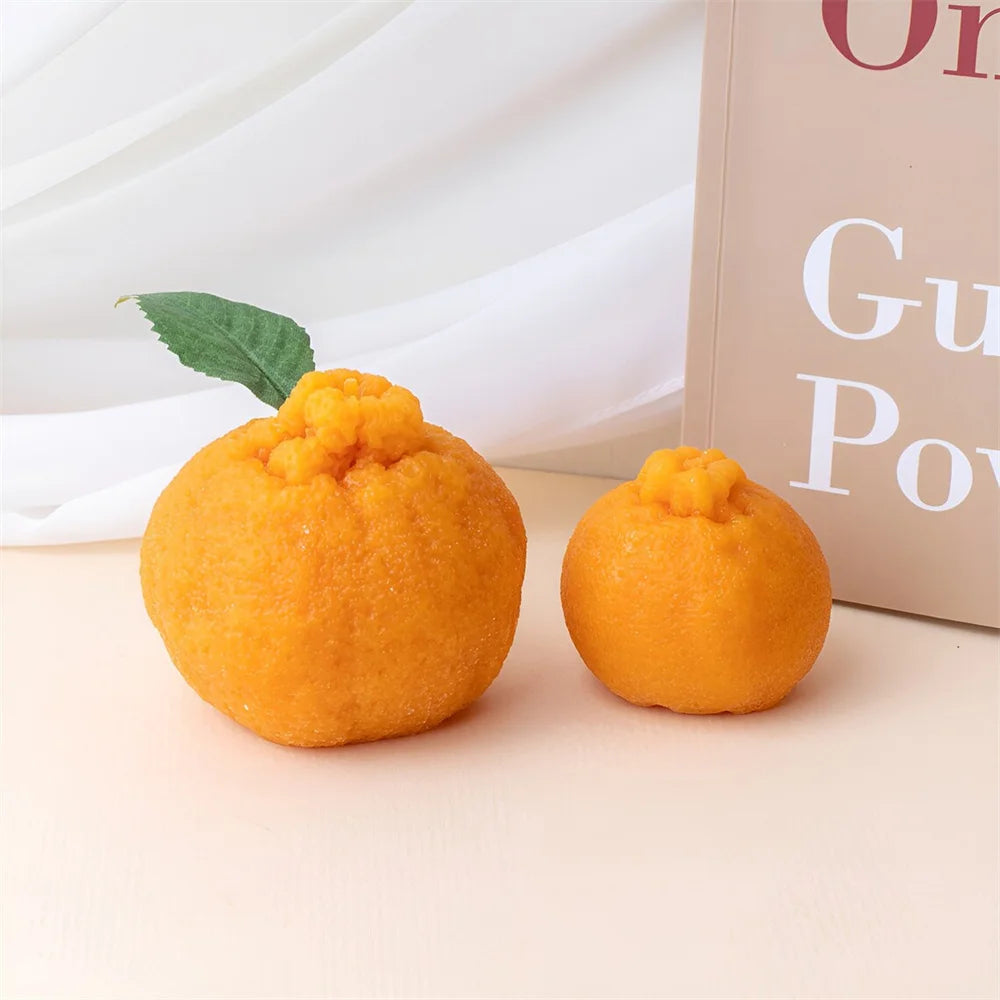Orange Fruit Candle Mold DIY Strawberry Cake Decor Mold 3D Pumpkin Lemon Scented Candle Plaster Mold Soap Making Home Decor Gift