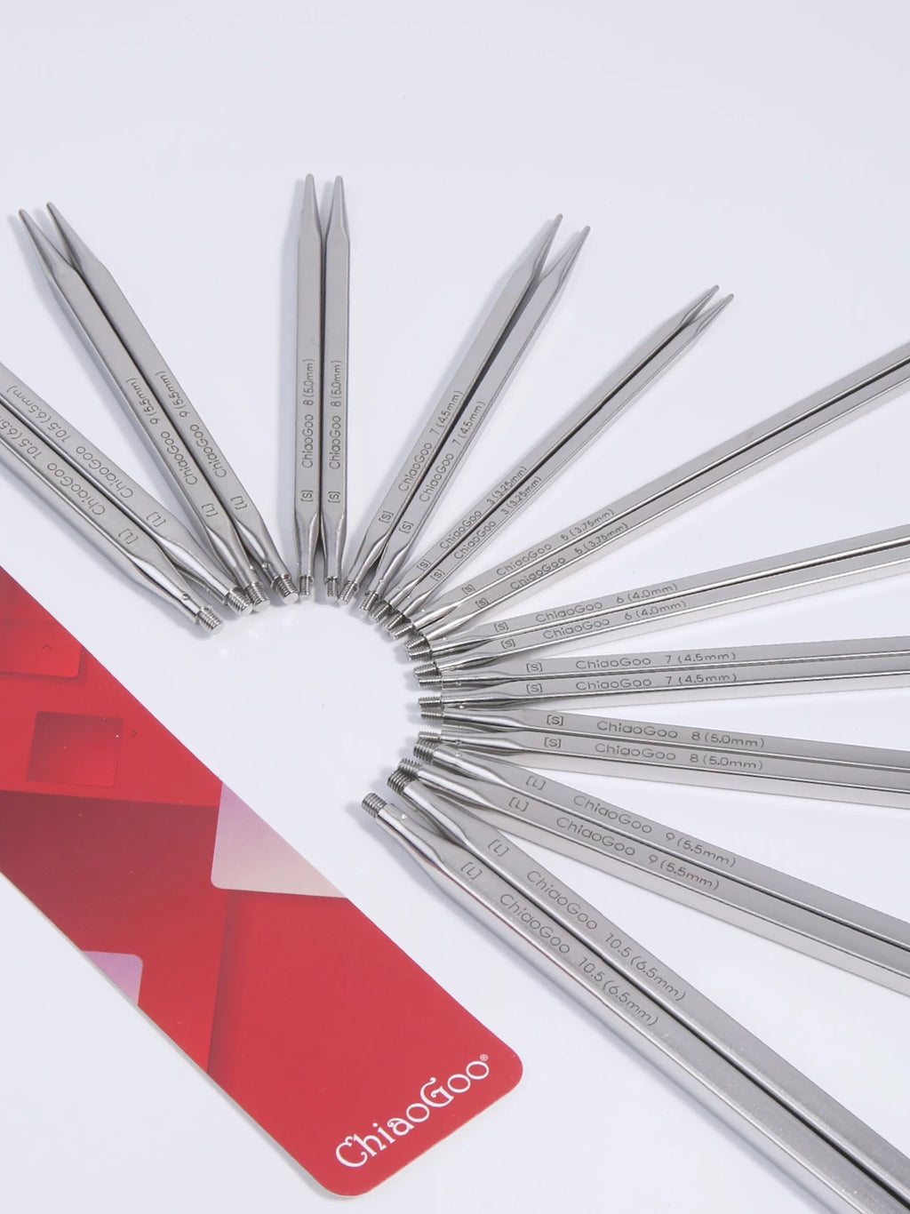 Knitting Needle Tips, ChiaoGoo QUADS Cubic Stainless Steel Interchangeable
