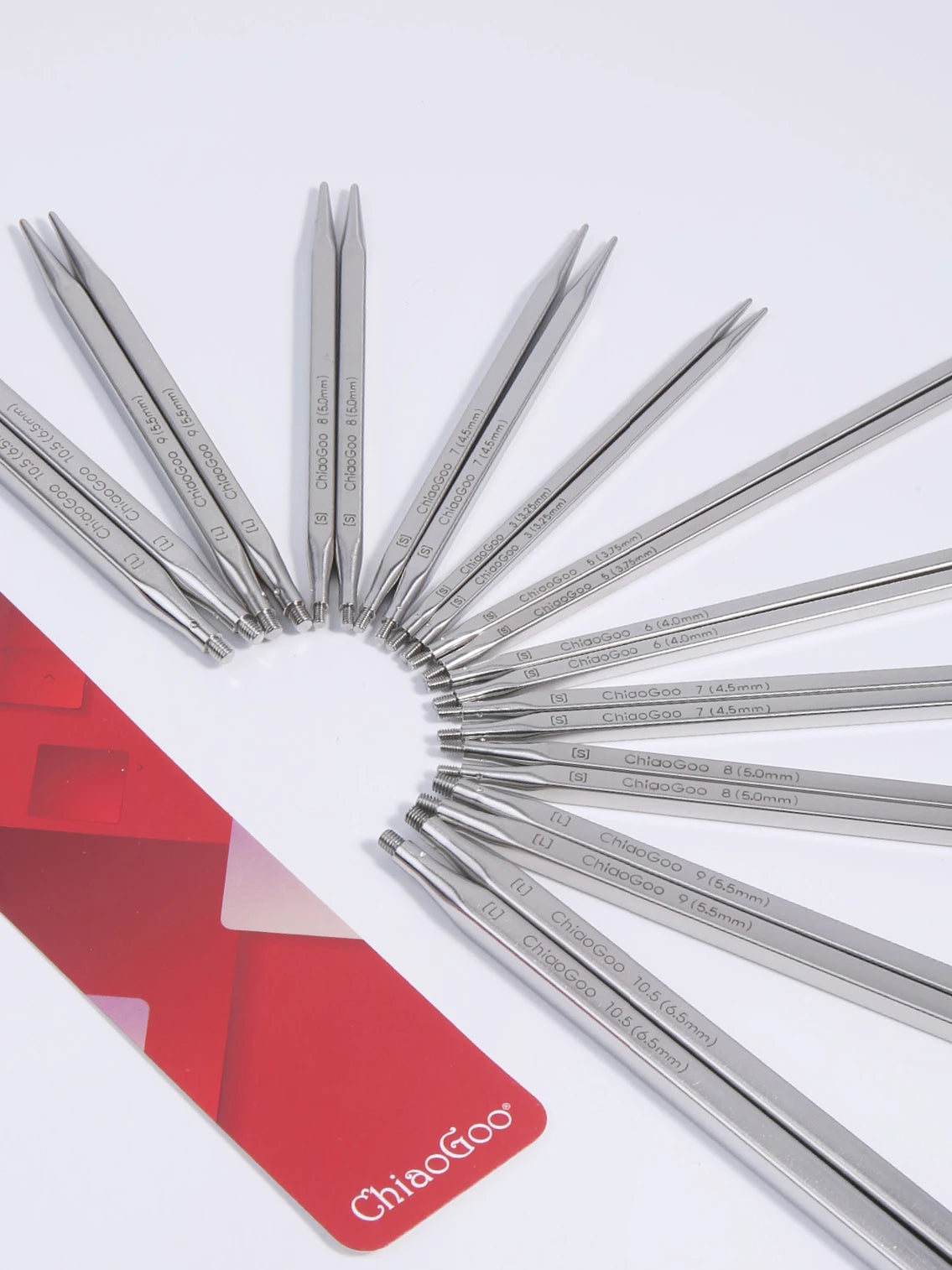 Knitting Needle Tips, ChiaoGoo QUADS Cubic Stainless Steel Interchangeable