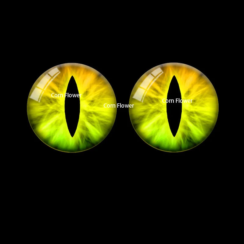 Doll Eyes Dragon Cat Slit Pupil Glass Cabochons Flatback 8-25mm 10pcs BJD