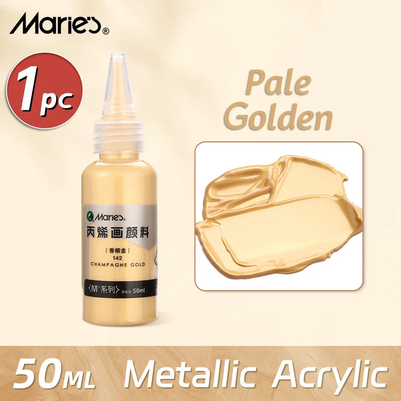 Marie's Metallic Acrylic Paint 50ml — Pearlescent & Shiny Pigments