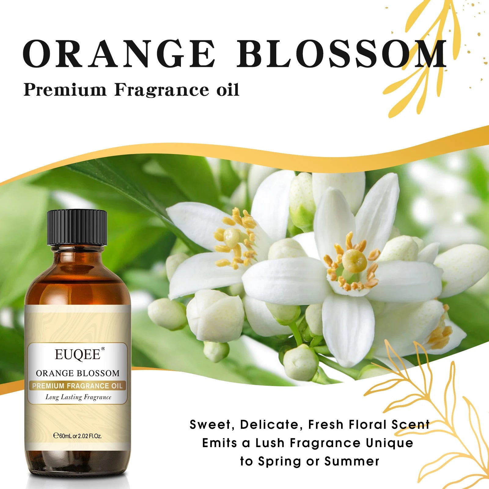EUQEE 60ml Premium Fragrance Oil For Diffuser Candle Making Coconut & Vanilla Japanese Magnolia Bubble Gum Aroma Fragrance Oils