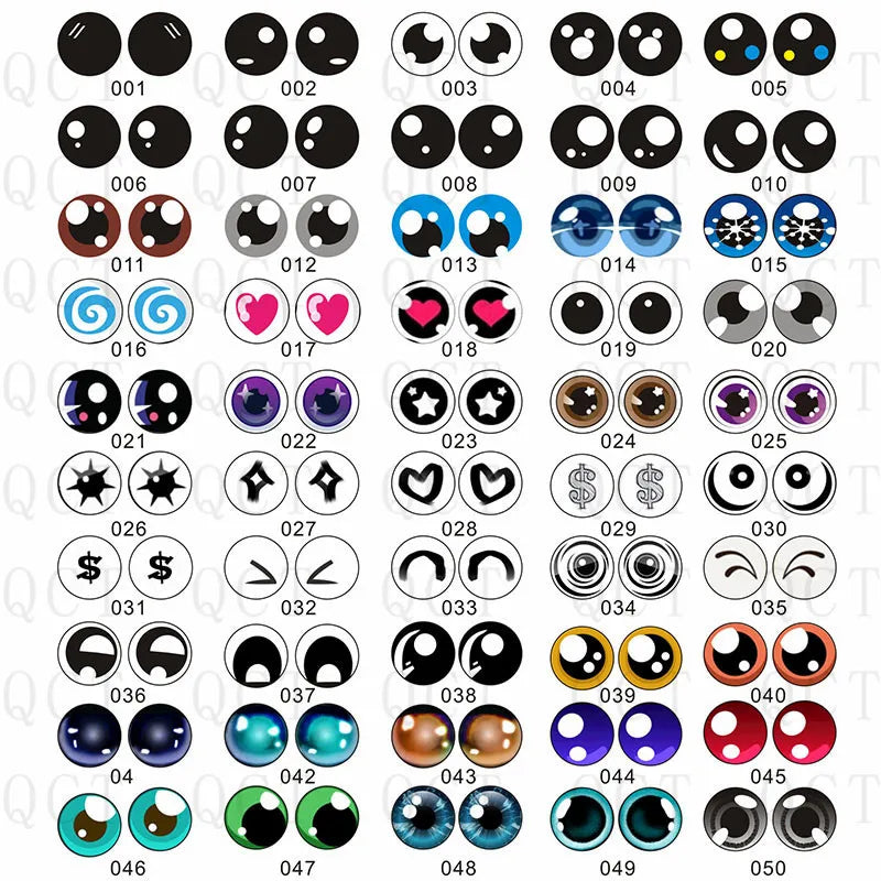 50Pcs 6/8/10/12mm Doll Glass Eye Doll Making Safety Eyes Craft Supply