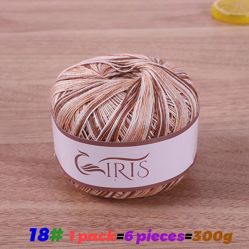 Yarn, Fine Lace with Gradient Colors for Crochet Shawls & Summer Knitwear