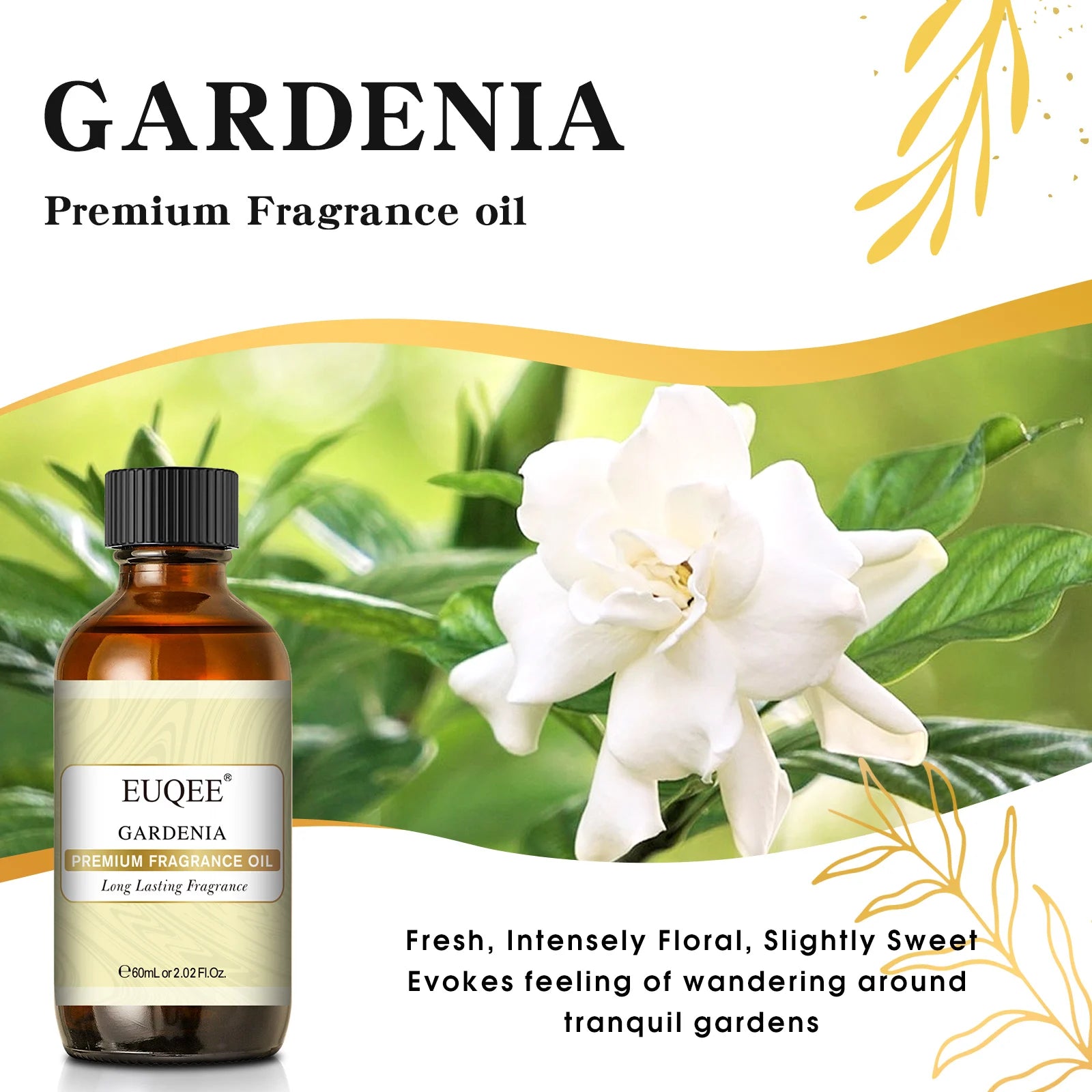 EUQEE 60ml Premium Fragrance Oil For Diffuser Candle Making Coconut & Vanilla Japanese Magnolia Bubble Gum Aroma Fragrance Oils