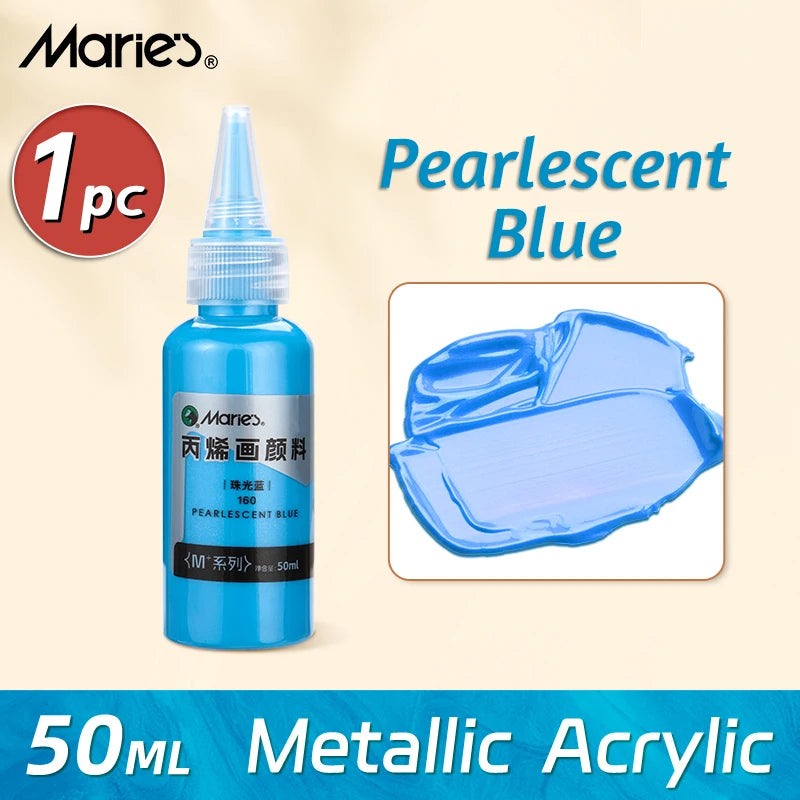Marie's Metallic Acrylic Paint 50ml — Pearlescent & Shiny Pigments