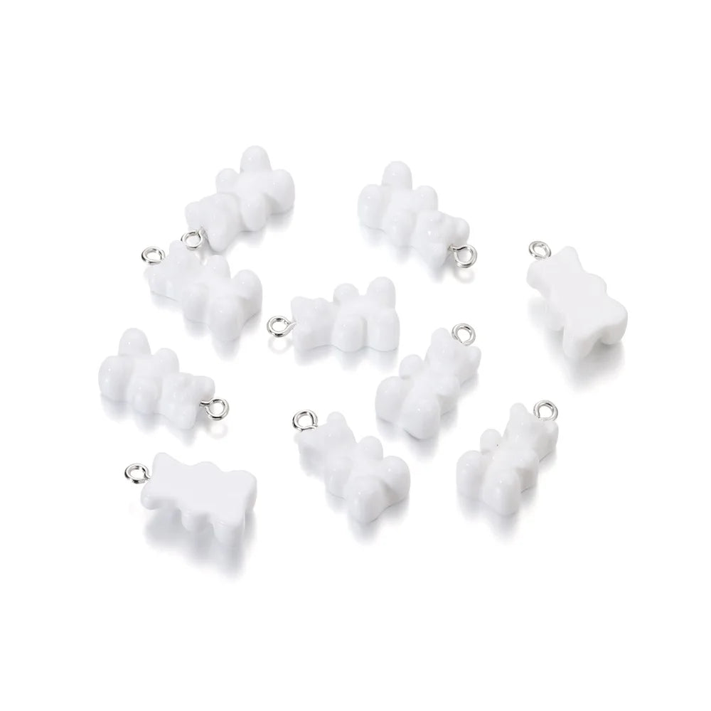Earring Components Candy Bear Pendant Charms Colorful Resin Bears Craft Supplies