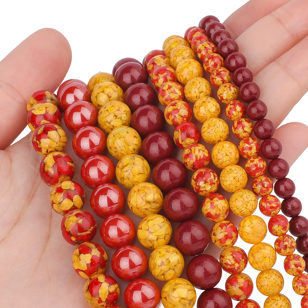 Stone Beads Cinnabar-Style Jade-Style Purple Golden Emperor Realgar Craft Beads