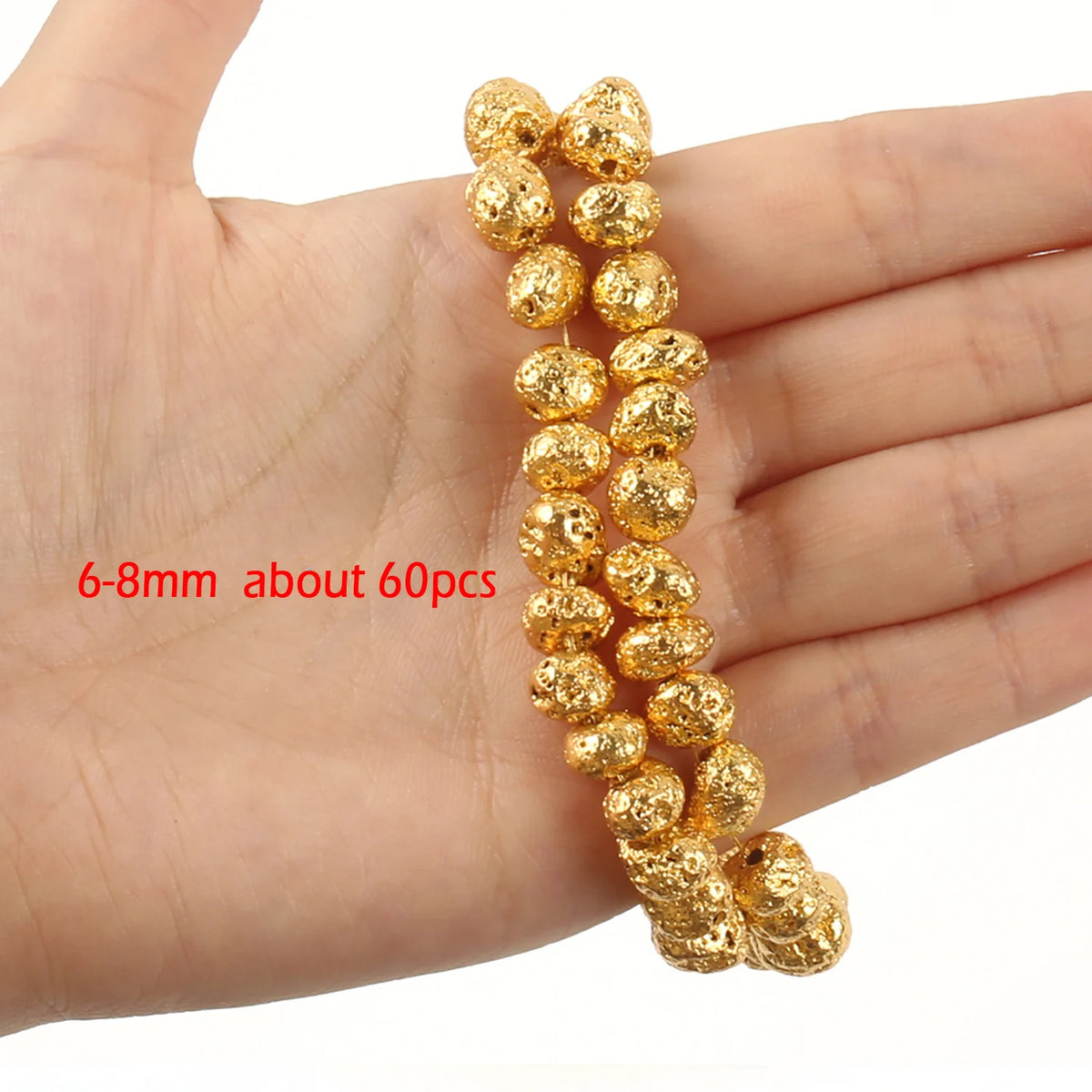 Stone Beads Black Gold Silver Color Volcanic Lava Rondelle Spacer Craft Beads