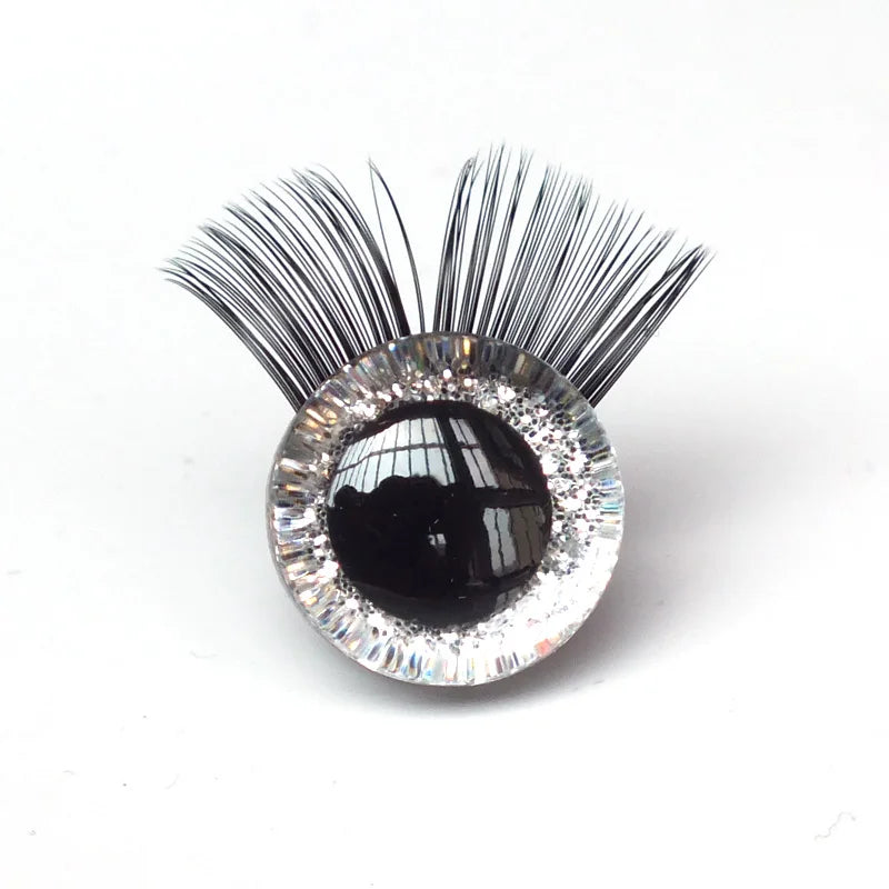 Doll Eyes Glitter Safety Eyes with Eyelashes 12-30mm 20pcs Kit Amigurumi