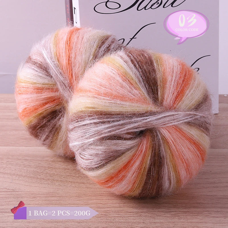 Yarn, Rainbow Gradient for Handmade Coats, Sweaters, Gloves & Shawls