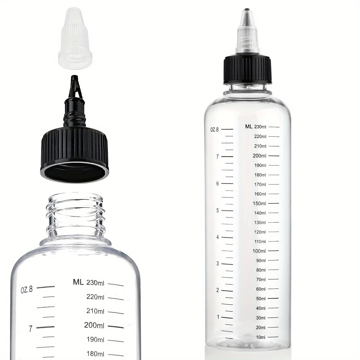 Squeeze Bottles Empty Graduated Applicators for Salon and Crafts 2 Pack