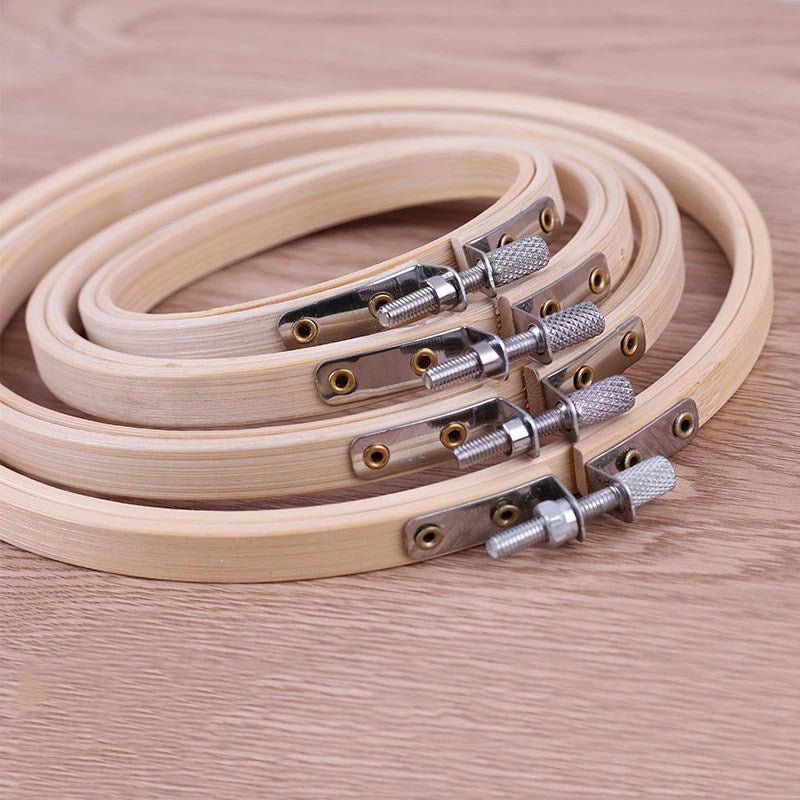 Embroidery Hoop, Bamboo Ring for Punch Needle, Cross-Stitch & Yarn Crafts