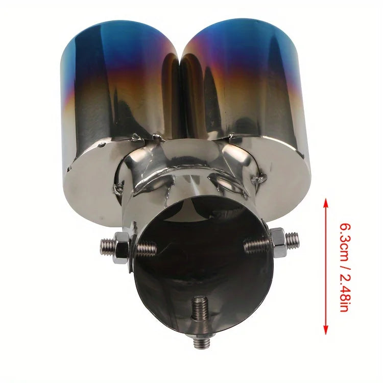 Universal 1-to-2 Stainless Steel Exhaust Tail Pipe Tip | Dual Outlet