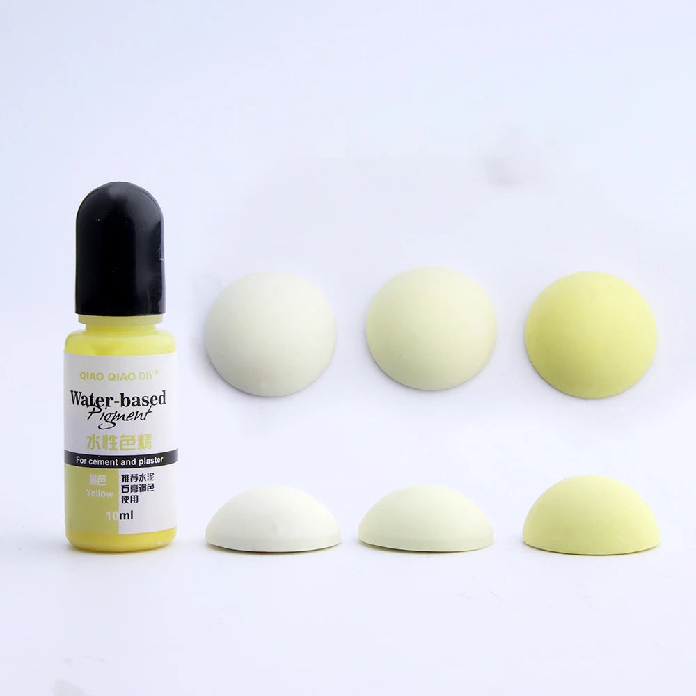 Cement & Plaster Liquid Dye, 10ml — 12 Colors, Gypsum Craft Pigment