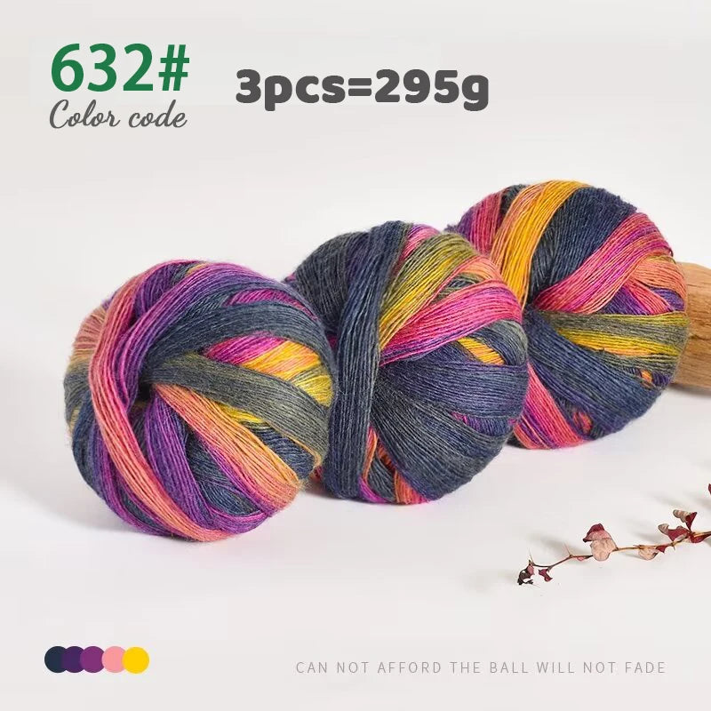 Yarn, Rainbow Gradient for Handmade Shawls, Sweaters, Hats & Knitwear