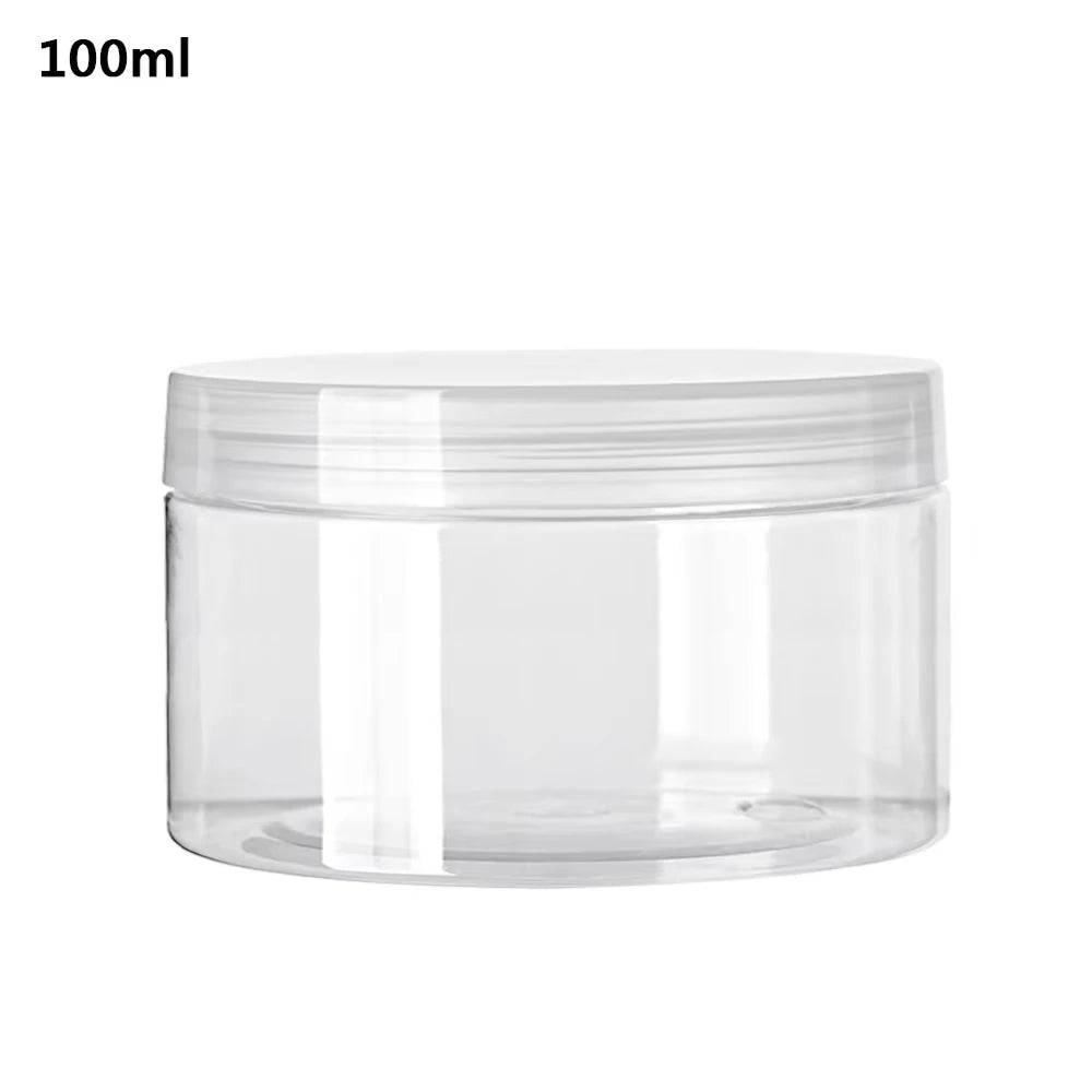 Cosmetic Jars Empty Clear PET Plastic Cream Sample Containers 5 Pack