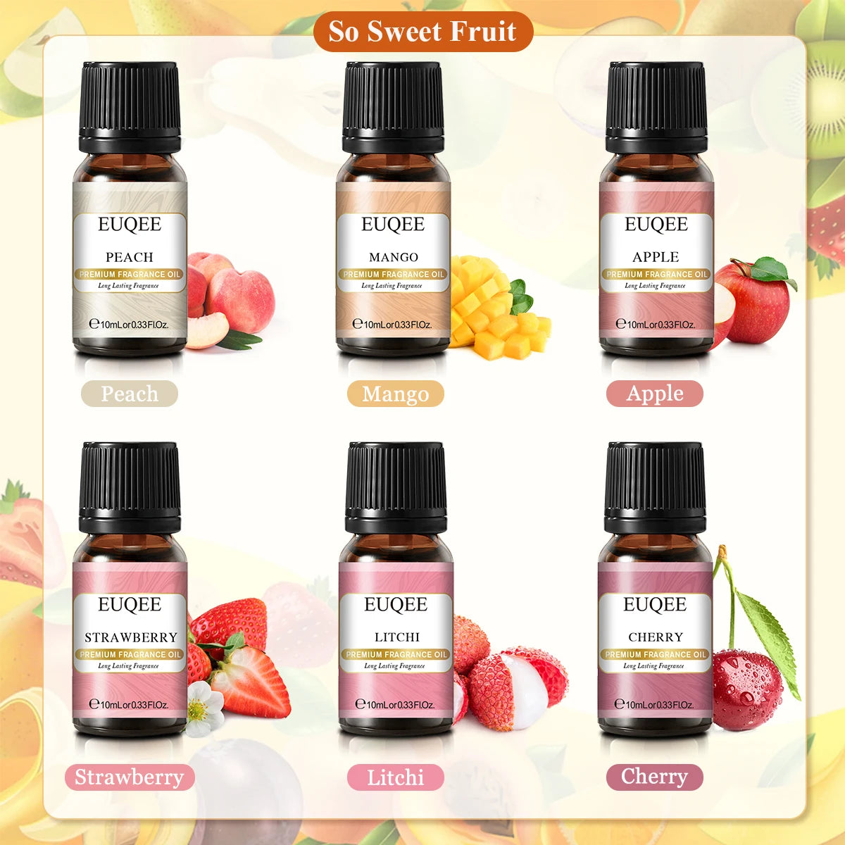 EUQEE Fragrance Oil Gift Set 6x10ml 10 Themed Collections DIY Candle Diffuser
