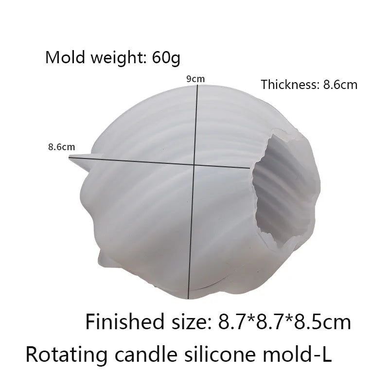 Candle Mold Silicone 3D Swirl Ball Twisted Taper Bubble Cube DIY Wax Soap